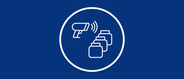 Ilustration of a scanner and three containers
