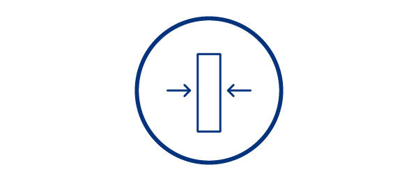 Illustration of a rectangle and two arrows pointing in its direction